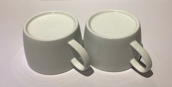 White Porcelain Coffee Cups x 2