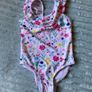 Girl's Floral Print Swimsuit 2/3 yr Image 5