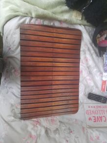 New wooden look bath mat