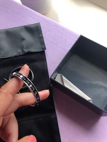 CK beautiful black cubic ear rings