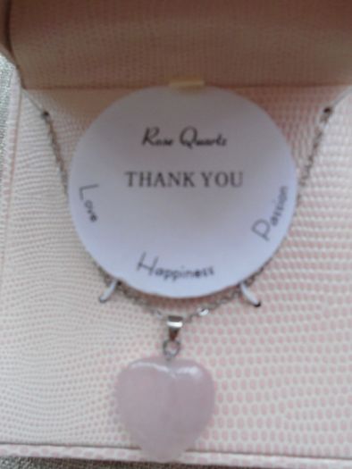 Rose Quartz heart pendant, Thank you gift, Teacher's gift, Mother's Day  gift, Gemstone jewellery