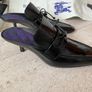BURBERRY Black Patent Leather Kitten Heel Mules EU 38 UK 5 Made in Italy Image 8