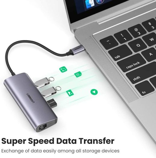 USB C Hub Type C to 3 Port USB 3.0 Dock with Gigabit Ethernet Adapter Micro USB Power for MacBook Pro Air Dell XPS 15 13 Chromebook Pixel Surface Book 2 Samsung S10 S9 Plus S8 Note 9 8