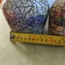 Set of 2 decorative bottles handmade decorative glass bottles featuring a Viola blue flowers decoupage design and a crackled paint finish. Image 3