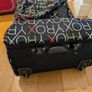 Set of 2 Rolling Luggage Bags- Roxy Duffel / Suitcase & Large Red Checked Bag Image 3