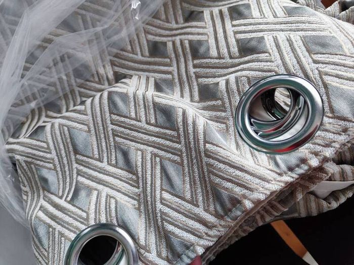 Beautiful Fully Lined Eyelet Curtains  90" x 90" Dry Cleaned