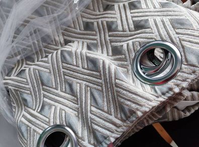 Beautiful Fully Lined Eyelet Curtains  90" x 90" Dry Cleaned