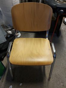 Metal frame and wooden chair X 5