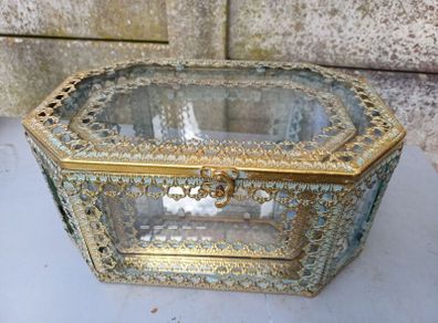 Antique Jewellery Brass Caskets