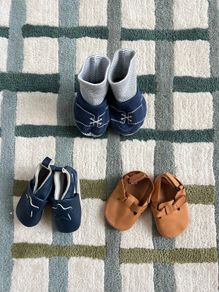 3 Pairs Baby Shoes and Booties 0-6 Months