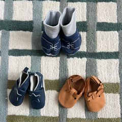 3 Pairs Baby Shoes and Booties 0-6 Months