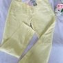 BNWT Boohoo Lemon Yellow High Rise Straight Leg Jeans Size UK 6 Raw Hem Image 2