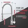 Kitchen Tap, Spring Sink Mixer Taps with Pull Down Sprayer, 2 Spray Modes High Arc Swivel 360 Single Handle Lever Kitchen Tap (Brushed Nickel Image 4