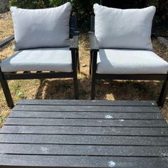 Garden furniture conversation set: sofa, armchairs & coffee table