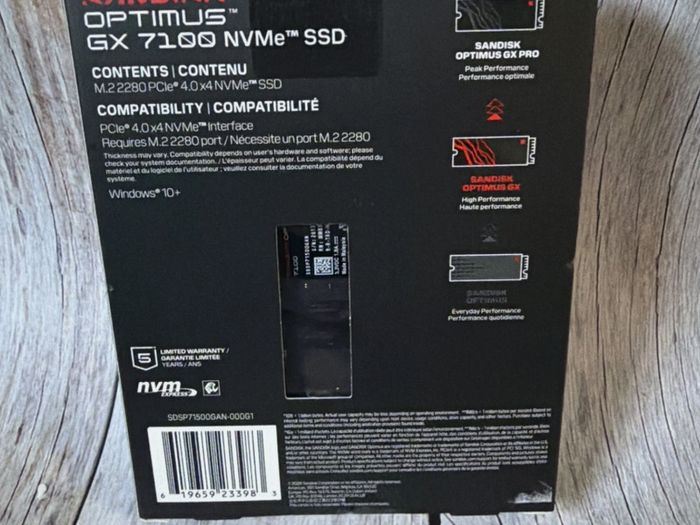 Sandisk Optimus Gx 7100 Pcie 4.0x4 M.2 2280 Nvme 500gb Ssd