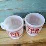 2 x Vintage Milk Glass Tea Cups Image 2