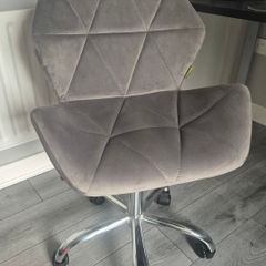 Grey velvet office chair