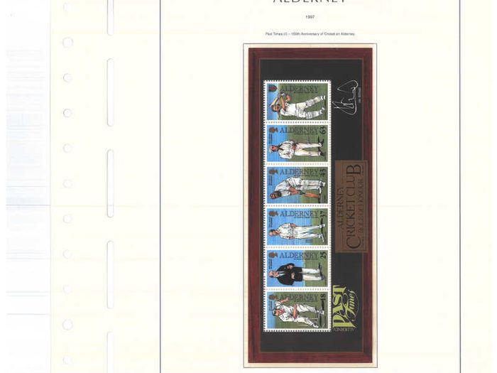 1983-1999 Alderney Stamp collection including commemorative and definitive stamps on Lighthouse hingeless pages (16 pages)