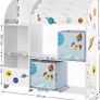 _Children's Room Shelf, Toy Organiser, Bookcase for Children, Multifunctional Shelf with 2 Storage Boxes, Outer Space Stickers for Kids Bedroom, White Image 4