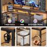 181CM L Shaped Corner Desk with Power Outlets LED Lights Image 5