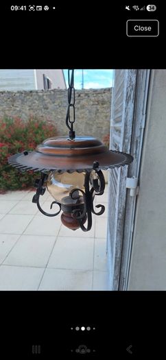 Vintage 1970s rustic pendant light