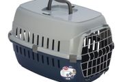 Pet Nova Cat Transporter Carrier Box Metal Door Navy Blue