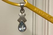 silver pendant with aquamarine/ blue topaz