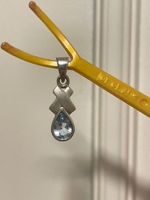 silver pendant with aquamarine/ blue topaz