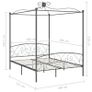 Canopy Bed Frame Grey Metal 180x200 cm Image 6
