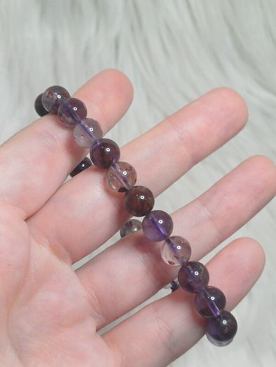 bracelet beads elasticated garden amethyst
