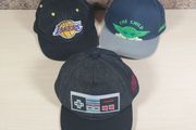 kids baseball cap hat bundle Smalp Medium size Nintendo The mandalorian Lakers