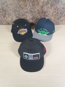 kids baseball cap hat bundle Smalp Medium size Nintendo The mandalorian Lakers