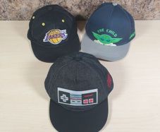 kids baseball cap hat bundle Smalp Medium size Nintendo The mandalorian Lakers