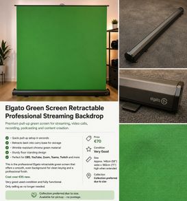 Elgato XL Green Screen Retractable Professional Streaming Backdrop