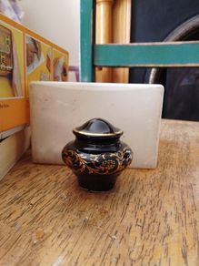 Vintage Greek solid perfume pot Gold