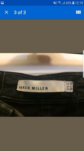 Karen Millen washed grey ombre black uk8 jeans