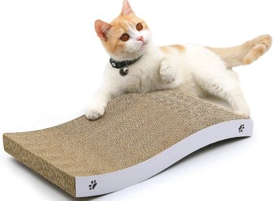 Cat Scratcher Cat Scratching Board Cardboard Cat Scratchers with Premium Scratch Textures Design Curved Shape Reversible Use Durable Scratching Pad MULTIPLE STYLES AVAILABLE, SEE PHOTOS (FREE POSTAGE)