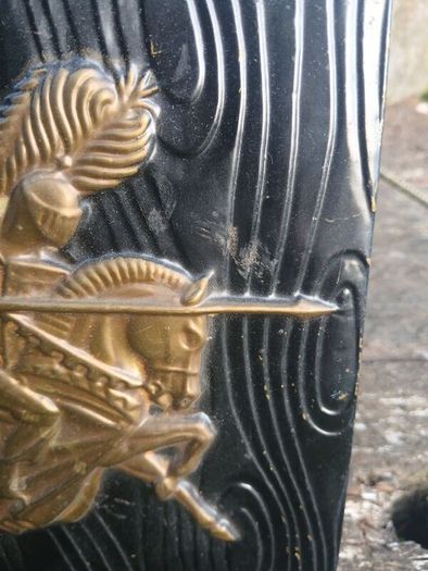 Brass knight plaque
