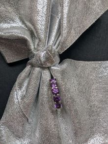 Silver and gem stones ring