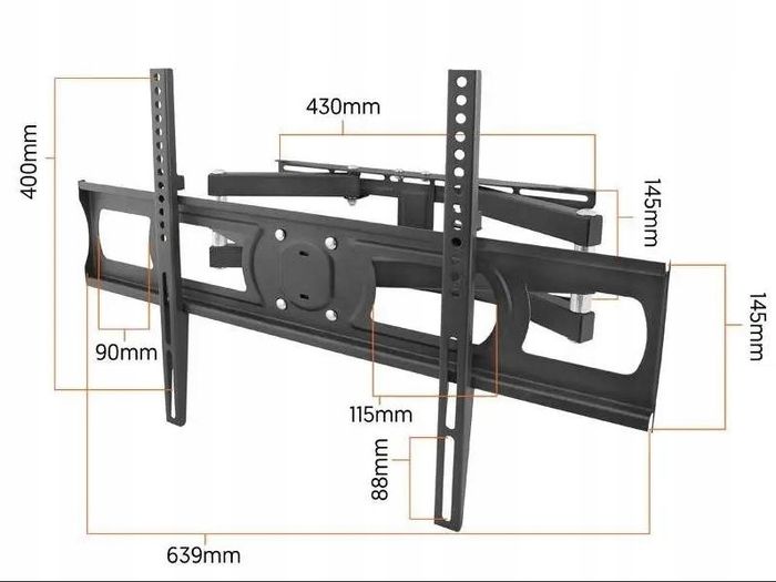 Tv Wall Mount Bracket Tilt Swivel Full Motion 37-65"