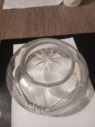Vintage John Grinsell & Son's  cut glass bowl with silver plated rim
