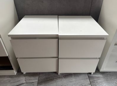 2x IKEA Malm 2 Drawer Unit