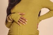 plt chartreuse maternity bodycon dress