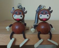 2 wooden Swiss cows - please read full ad