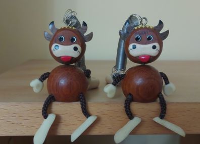 2 wooden Swiss cows - please read full ad