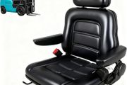 Universal Lawn Mower Seat, Foldable Tractor Seat with Armrest Headrest and Seatbelt, Adjustable Backrest and Slide Rail, Waterproof Loader Forklift Seat for Garden Tractor, Bucket, Excavator