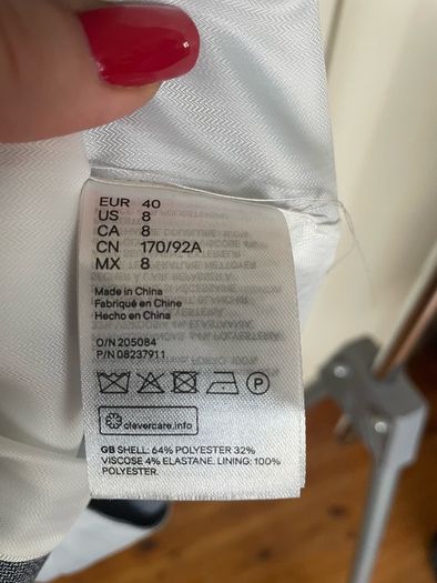 H&M women's Blazer size 12 uk, 40 Eur light grey
