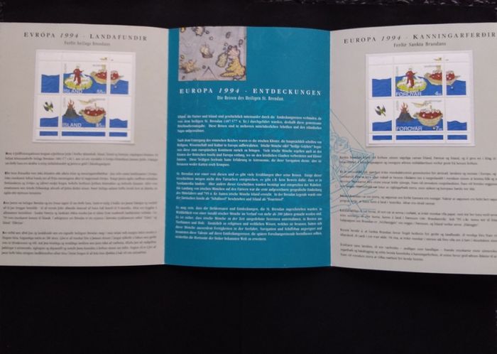 Ireland Mint Stamps : 1994 Europa Booklet - Voyages of St. Brendan : Ireland , Iceland and Faroe Islands Joint Issues