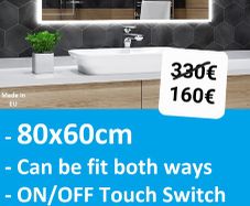 LED Bathroom Mirror 80x60cm or 60x80cm