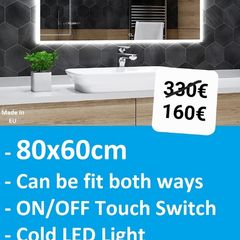 LED Bathroom Mirror 80x60cm or 60x80cm